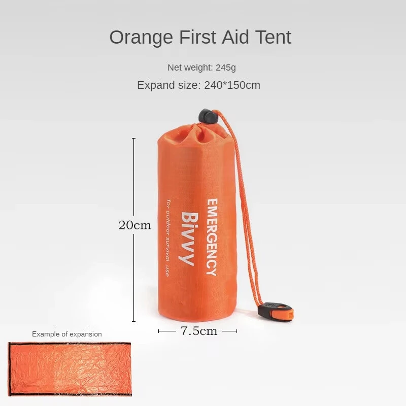 (image for) Portable Outdoor Disaster Relief Tent Camping Temporary Simple Sleeping Bag Warm First Aid Blanket Triangular Tent